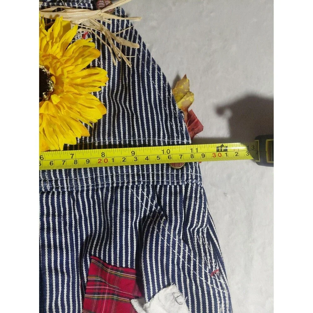 2t Round House overalls Striped Homemade Scarecrow Halloween And Fallfest Outfit